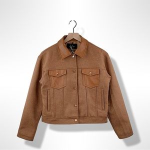 VEGAN WOOL JACKET -CAMEL